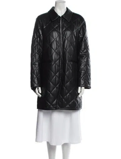 Pre-owned Alice And Olivia Printed Coat In Black
