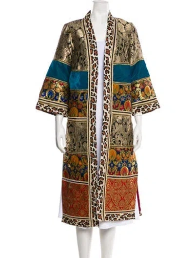 Pre-owned Alice And Olivia Printed Coat In Neutral