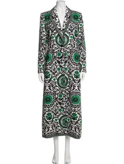 Pre-owned Alice And Olivia Printed Coat W/ Tags In Green