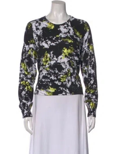 Pre-owned Alice And Olivia Printed Crew Neck Sweater In Black