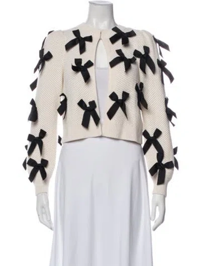 Pre-owned Alice And Olivia Printed Crew Neck Sweater In Neutral