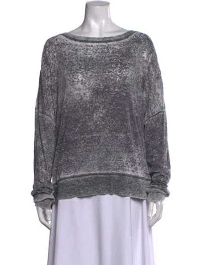 Pre-owned Alice And Olivia Printed Crew Neck Sweatshirt In Grey
