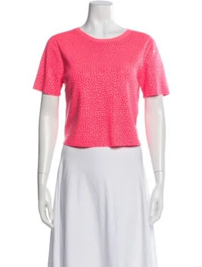 Pre-owned Alice And Olivia Printed Crew Neck T-shirt W/ Tags In White