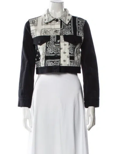 Pre-owned Alice And Olivia Printed Denim Jacket In Multi