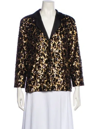 Pre-owned Alice And Olivia Printed Evening Jacket In Black