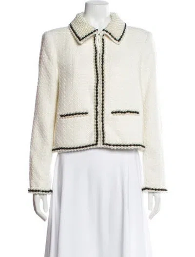 Pre-owned Alice And Olivia Printed Evening Jacket W/ Tags In White
