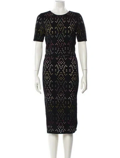 Pre-owned Alice And Olivia Printed Eyelet Trim Skirt Set In Black