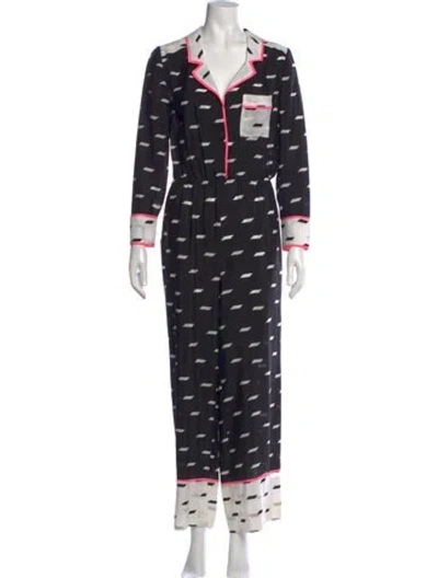 Pre-owned Alice And Olivia Printed Jumpsuit In Black