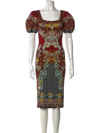 Pre-owned Alice And Olivia Printed Knee-length Dress In Black