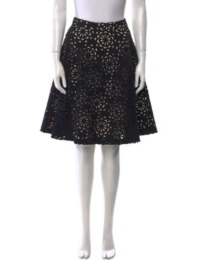 Pre-owned Alice And Olivia Printed Knee-length Skirt In Black