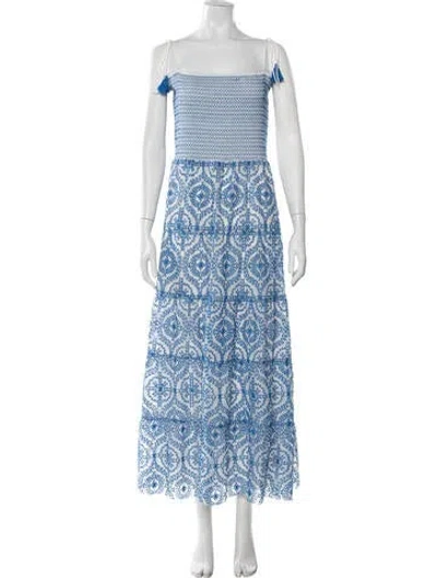 Pre-owned Alice And Olivia Printed Long Dress W/ Tags In Blue