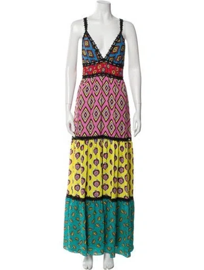 Pre-owned Alice And Olivia Printed Long Dress W/ Tags In Pink