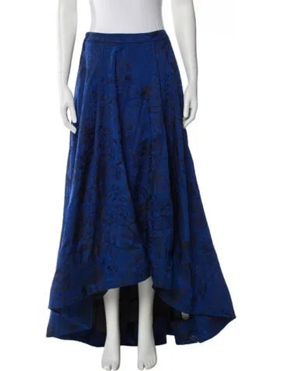 Pre-owned Alice And Olivia Printed Long Skirt In Blue
