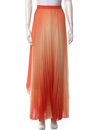 Pre-owned Alice And Olivia Printed Long Skirt In Orange