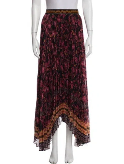 Pre-owned Alice And Olivia Printed Long Skirt W/ Tags In Red