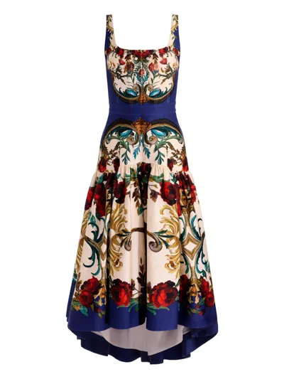 ALICE AND OLIVIA PRINTED MIDI DRESS