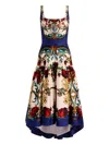 Alice And Olivia Printed Midi Dress In Blue