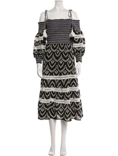 Pre-owned Alice And Olivia Printed Midi Length Dress In Black