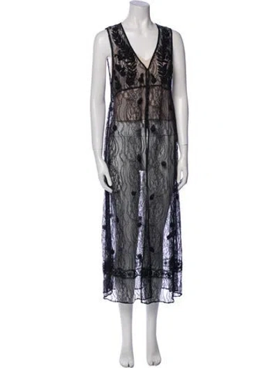 Pre-owned Alice And Olivia Printed Midi Length Dress In Black