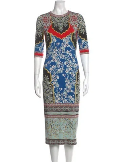 Pre-owned Alice And Olivia Printed Midi Length Dress In Black