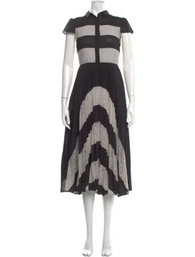 Pre-owned Alice And Olivia Printed Midi Length Dress In Black
