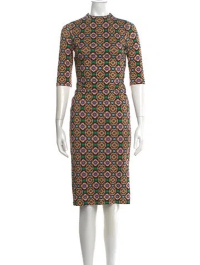 Pre-owned Alice And Olivia Printed Midi Length Dress In Green