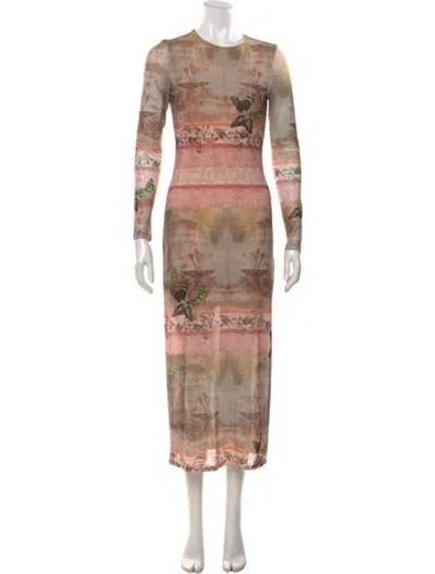 Pre-owned Alice And Olivia Printed Midi Length Dress In Neutrals