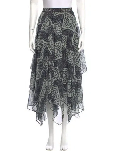 Pre-owned Alice And Olivia Printed Midi Length Skirt In Black