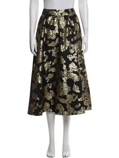 Pre-owned Alice And Olivia Printed Midi Length Skirt In Black