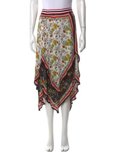 Pre-owned Alice And Olivia Printed Midi Length Skirt In Black