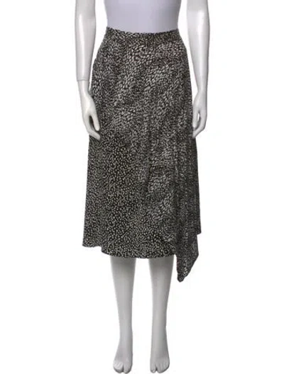 Pre-owned Alice And Olivia Printed Midi Length Skirt In Black