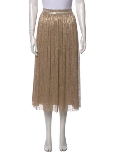 Pre-owned Alice And Olivia Printed Midi Length Skirt In Gold/metallic