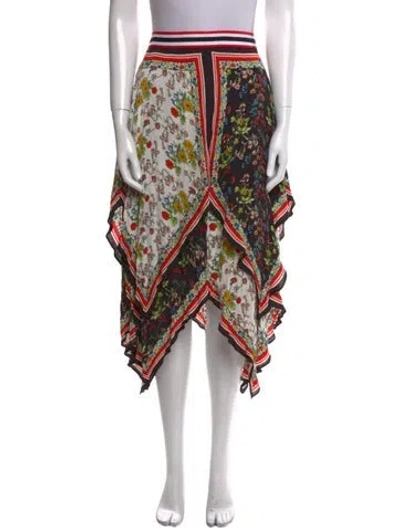 Pre-owned Alice And Olivia Printed Midi Length Skirt In Multi
