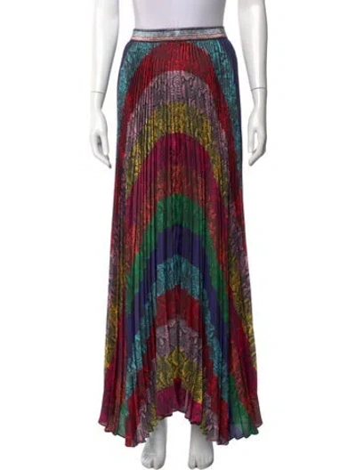 Pre-owned Alice And Olivia Printed Midi Length Skirt In Red