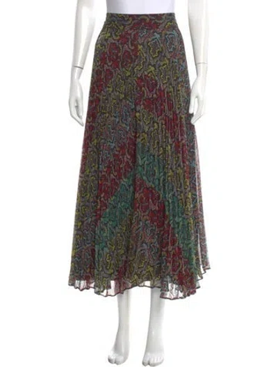 Pre-owned Alice And Olivia Printed Midi Length Skirt In Red