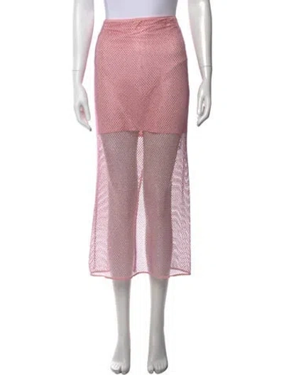 Pre-owned Alice And Olivia Printed Midi Length Skirt W/ Tags In Pink