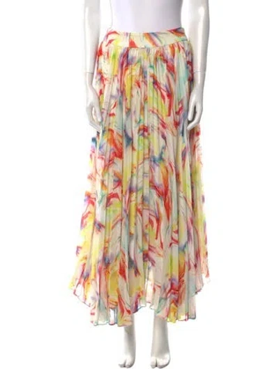 Pre-owned Alice And Olivia Printed Midi Length Skirt In Yellow