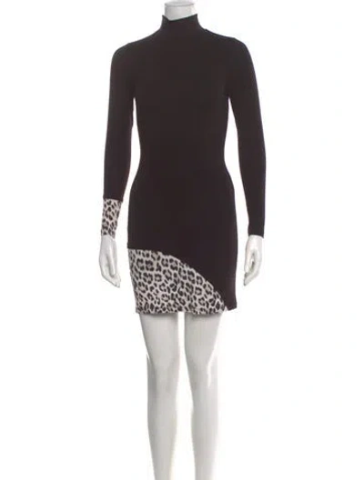 Pre-owned Alice And Olivia Printed Mini Dress In Black