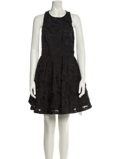 Pre-owned Alice And Olivia Printed Mini Dress In Black