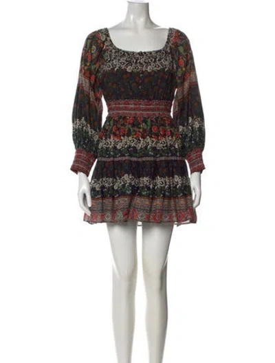Pre-owned Alice And Olivia Printed Mini Dress In Black