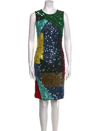 Pre-owned Alice And Olivia Printed Mini Dress In Black