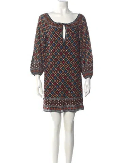 Pre-owned Alice And Olivia Printed Mini Dress In Black