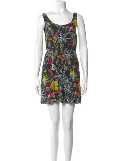 Pre-owned Alice And Olivia Printed Mini Dress In Black