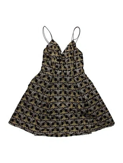 Pre-owned Alice And Olivia Printed Mini Dress In Black