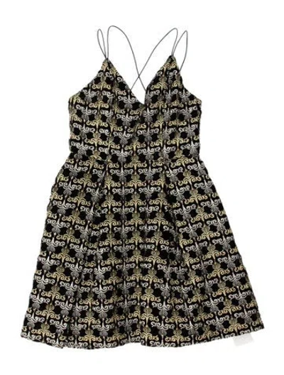 Pre-owned Alice And Olivia Printed Mini Dress In Black