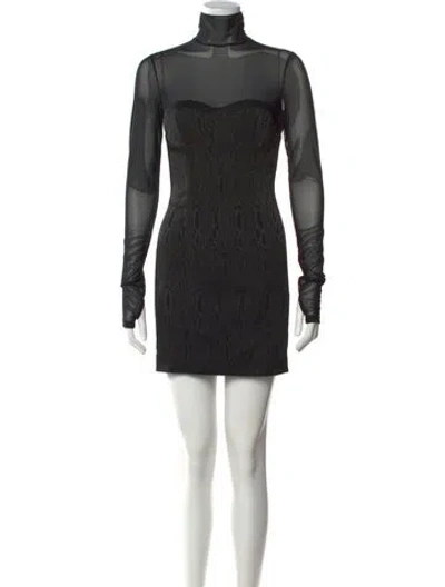 Pre-owned Alice And Olivia Printed Mini Dress In Black