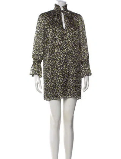 Pre-owned Alice And Olivia Printed Mini Dress In Black