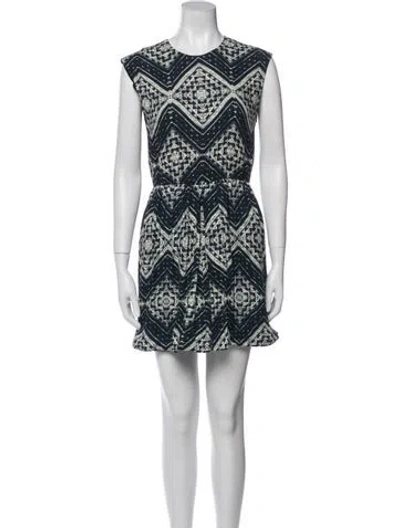 Pre-owned Alice And Olivia Printed Mini Dress In Blue