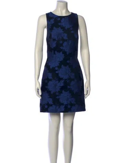 Pre-owned Alice And Olivia Printed Mini Dress In Blue