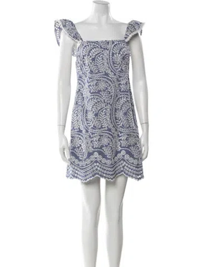 Pre-owned Alice And Olivia Printed Mini Dress In Blue